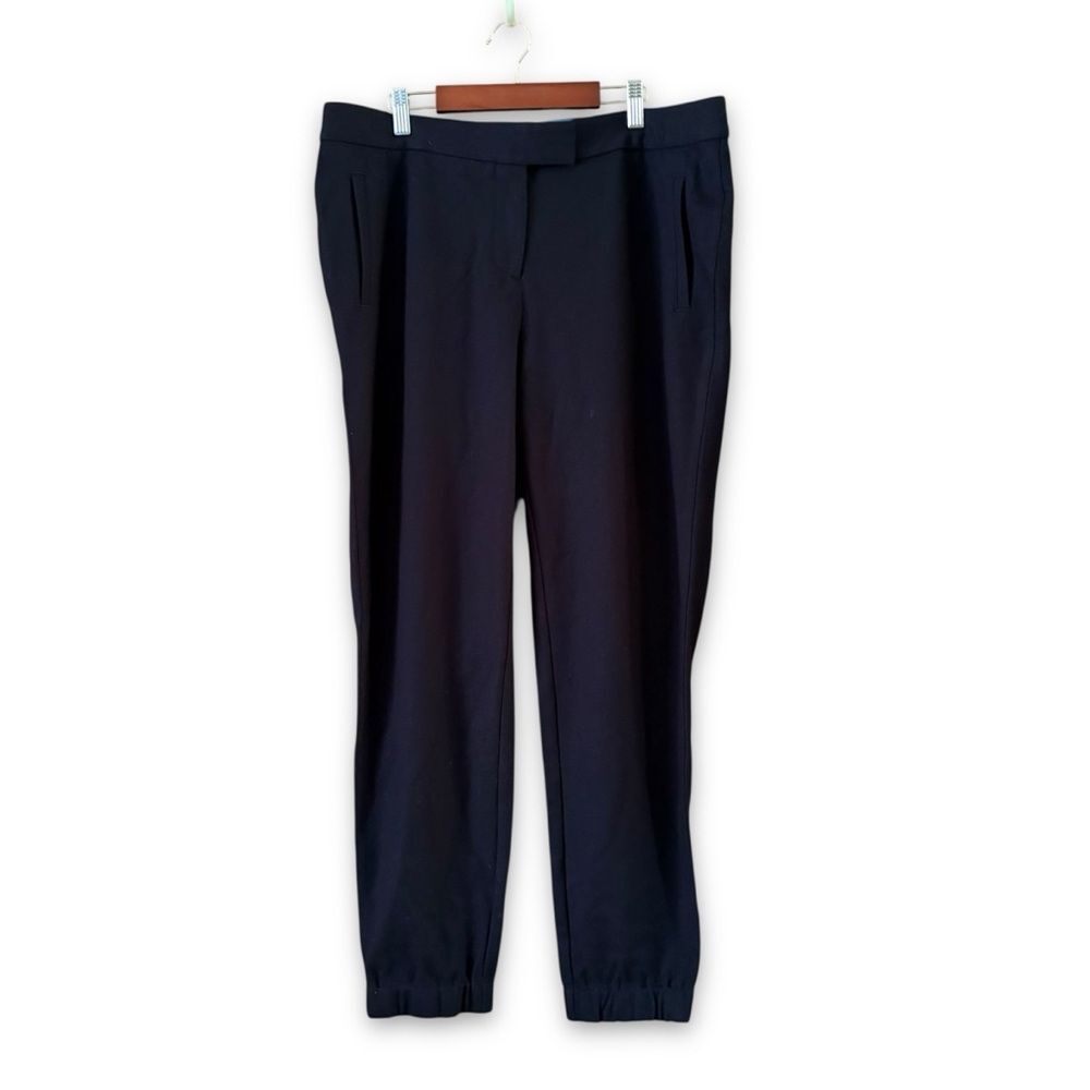 J. McLaughlin Liam Wool Blend Slim Pants Navy Blue NWT Size 14 Preppy Classic